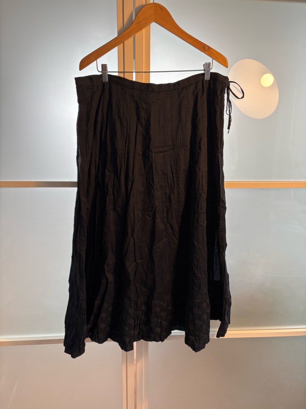 Navy blue Women's Midi Skirt with side zipper